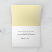 Light Yellow Simple Wedding Dankeschön Card Dankeskarte (Innenseite)