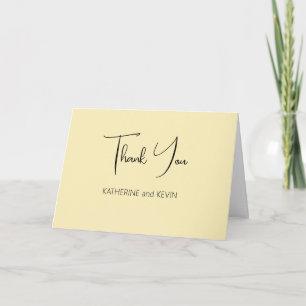 Light Yellow Simple Wedding Dankeschön Card Dankeskarte