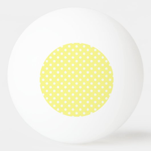 Light Yellow White Polka Dots Pattern Tischtennisball (Vorderseite)