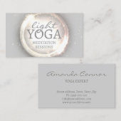 Light Yoga Mindful Meditation Sessions Glitzer Dot Visitenkarte (Vorne/Hinten)
