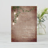 Lightbulb Greenery Garland Brick Virtual Einladung (Stehend Vorderseite)