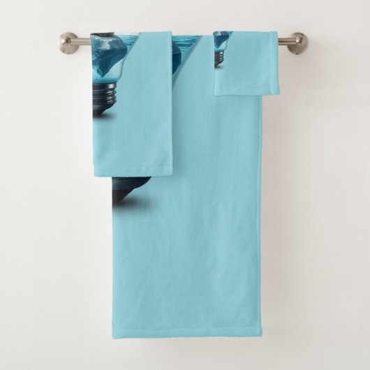 Lightbulb Iceberg - Polar Bear in a Lightbulb Badhandtuch Set (Insitu)