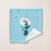 Lightbulb Iceberg - Polar Bear in a Lightbulb Badhandtuch Set (Waschlappen)