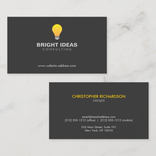 LIGHTBULB LOGO Nr. 3 Visitenkarte (Vorne/Hinten)