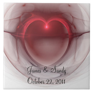 Lighted Heart Fractal Personalized Fliese