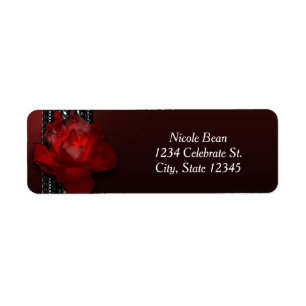 Lighted Rose & Lace Burgund Elegante Einladung
