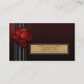 Lighted Rose & Lace Burgundy Elegant Visitenkarte (Rückseite)