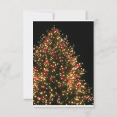 Lighted Tree on Black Christmas RSVP Einladung (Rückseite)
