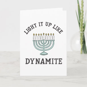 Lighten Sie es wie Dynamite Hanukkah Card Karte