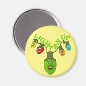 Lighten Up Funny Christmas Pub Cartoon Lights Magnet (Vorderseite/Rückseite)