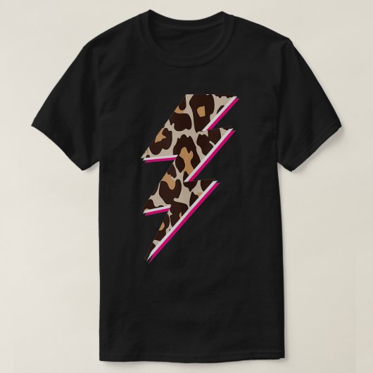 Lightening Bolt Cheetah Print, Leopard Print Light T-Shirt (Design vorne)