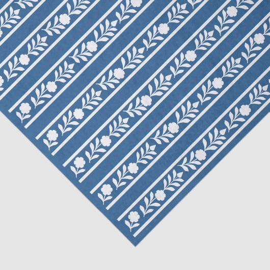 Lighter Blue Bone Inlay Floral Border Decoupage  Seidenpapier (Ausschnitt)