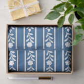 Lighter Blue Bone Inlay Floral Border Decoupage Seidenpapier (Geschenk)