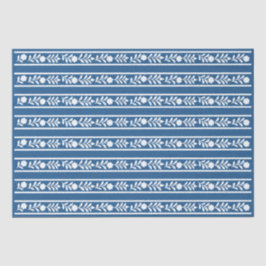 Lighter Blue Bone Inlay Floral Border Decoupage Seidenpapier