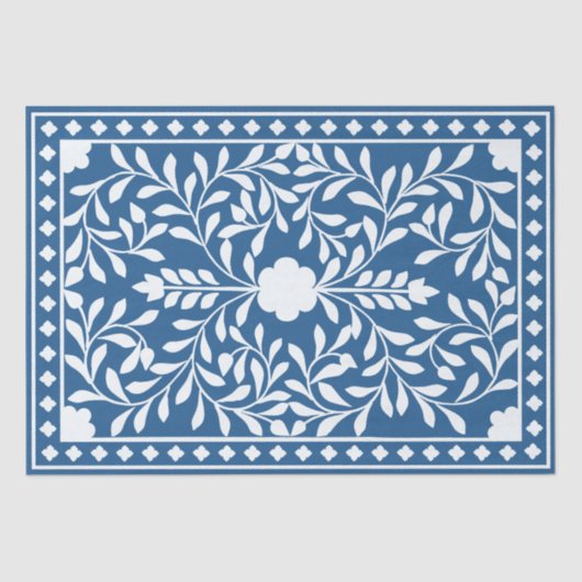 Lighter Blue traditional Bone Inlay Decouapage Seidenpapier (Vorderseite)