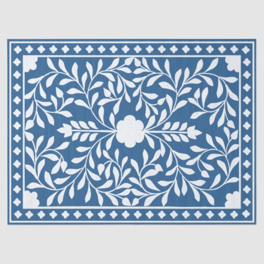Lighter Blue Traditional Bone Inlay Decoupage  Seidenpapier (Vorderseite)