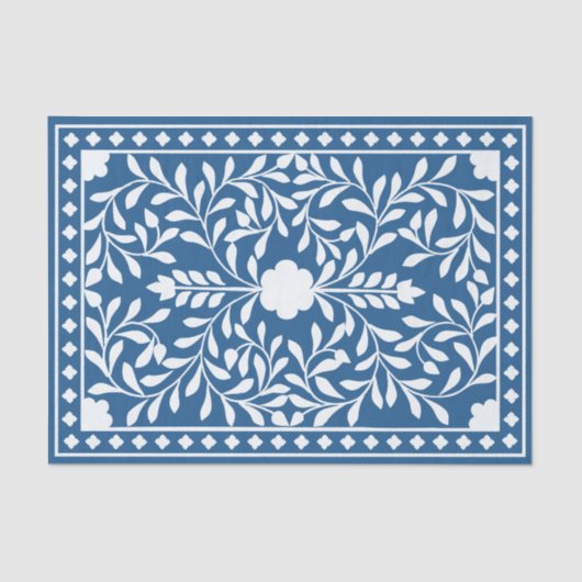 Lighter Blue Traditional Bone Inlay Decoupage  Seidenpapier (Vorderseite)