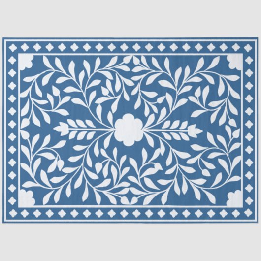 Lighter Blue Traditional Bone Inlay Decoupage Seidenpapier (Vorderseite)