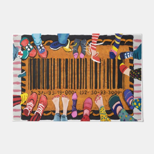 Lighthearstep Barcode Funny Feet Barcode Fußmatte (Vorderseite)