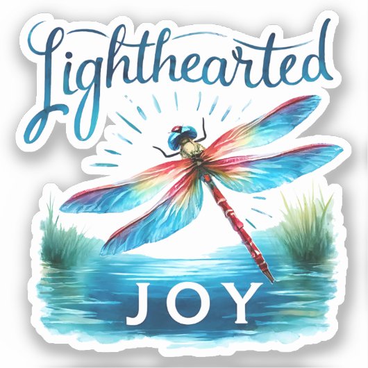 Lighthearted Joy - Artistic Dragonfly Aufkleber (Vorderseite)