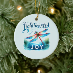 Lighthearted Joy - Artistic Dragonfly Keramik Ornament