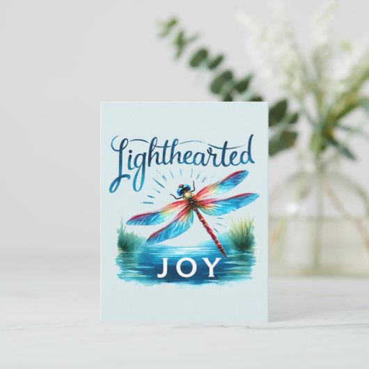 Lighthearted Joy - Artistic Dragonfly Postkarte (Stehend Vorderseite)