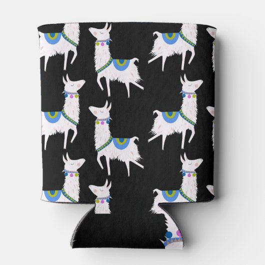 Lighthearted Lama: spielerisches Muster. Dosenkühler (Rückseite)