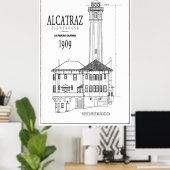 LIGHTHOS AUF DER INSEL ALCATRAZ - ARCHITEKTUR ZEIC POSTER (Heimbüro)