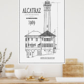 LIGHTHOS AUF DER INSEL ALCATRAZ - ARCHITEKTUR ZEIC POSTER (Küche)
