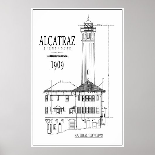 LIGHTHOS AUF DER INSEL ALCATRAZ - ARCHITEKTUR ZEIC POSTER (Vorne)