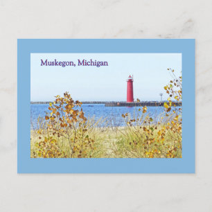 LIGHTHOS, MUSKEGON, MICHIGAN Postcard Postkarte