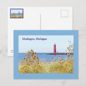 LIGHTHOS, MUSKEGON, MICHIGAN Postcard Postkarte (Vorne/Hinten)