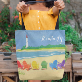 Lighthouse Beach Chairs Personalisiert Tasche