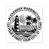 Lighthouse Beach Palm Trees Name Ret Adresse Permastempel (Design)
