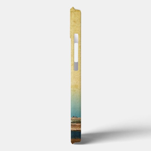 Lighthouse Beach Scene Monogram IPAD Case (Rückseite / Links)