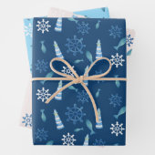 Lighthouse Beach Wasserfarbe Handgestrichen Außenb Geschenkpapier Set (Beispiel)