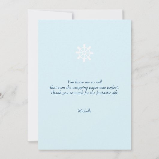 Lighthouse Beach Wasserfarbe Handgestrichen Dankeskarte (Rückseite)