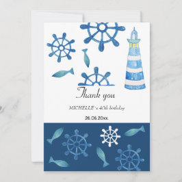 Lighthouse Beach Wasserfarbe Handgestrichen Dankeskarte