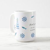 Lighthouse Beach Wasserfarbe Handgestrichen Kaffeetasse (Vorderseite Links)