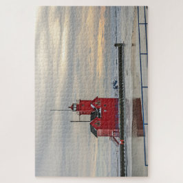 Lighthouse bekannt als Big Red in Holland Michigan Puzzle