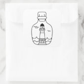 Lighthouse, Black and White Nautical Design 3x3 Quadratischer Aufkleber (Tasche)