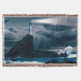 Lighthouse blue blanket decke