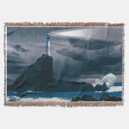 Lighthouse blue blanket decke (Vorderseite)