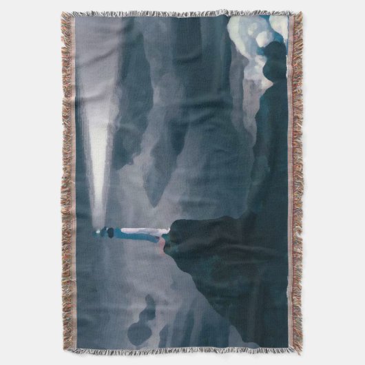 Lighthouse blue blanket decke (Vorderseite Vertikal)