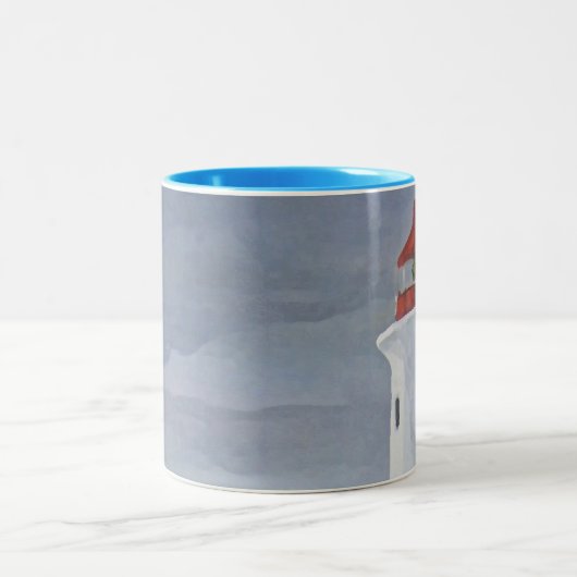 Lighthouse blue iphone zweifarbige tasse (Mittel)