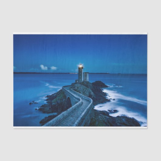 Lighthouse Blue Ocean Decoupage Tissue Paper Seidenpapier (Vorderseite)