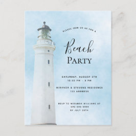 Lighthouse Blue Party Sommerinklusiv Postkarte
