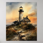 Lighthouse Coastal Art Print Poster (Vorne)