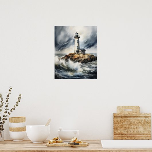 Lighthouse Coastal Art Print Poster (Küche)