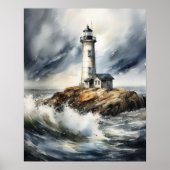 Lighthouse Coastal Art Print Poster (Vorne)